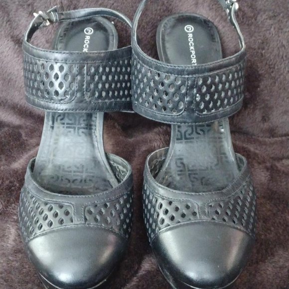 Rockport Black Leather Stiletto Heels - Picture 1 of 7